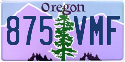 OR license plate 875VMF