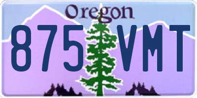 OR license plate 875VMT