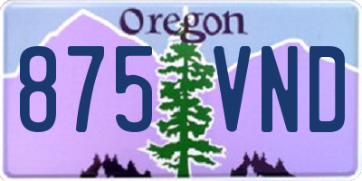 OR license plate 875VND