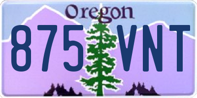 OR license plate 875VNT