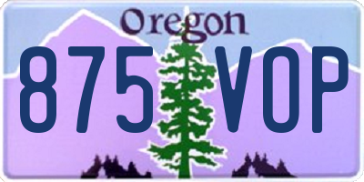 OR license plate 875VOP
