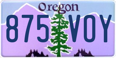 OR license plate 875VOY