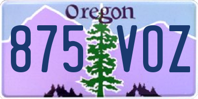 OR license plate 875VOZ