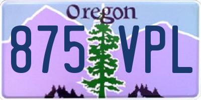 OR license plate 875VPL