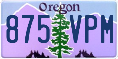OR license plate 875VPM