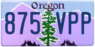 OR license plate 875VPP