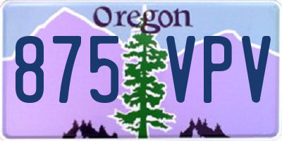 OR license plate 875VPV