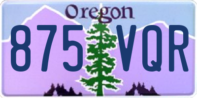 OR license plate 875VQR