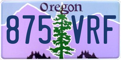 OR license plate 875VRF