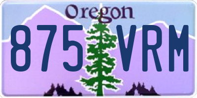 OR license plate 875VRM