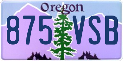 OR license plate 875VSB