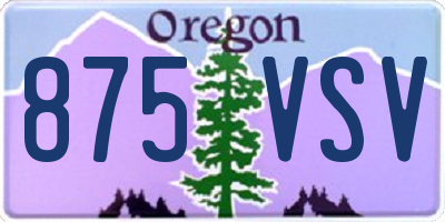 OR license plate 875VSV