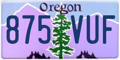 OR license plate 875VUF