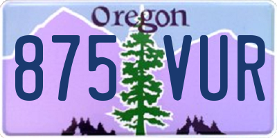 OR license plate 875VUR
