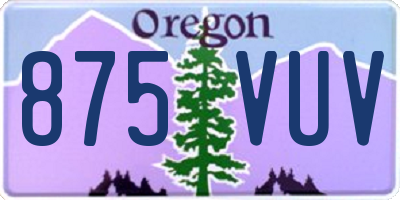 OR license plate 875VUV