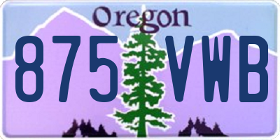 OR license plate 875VWB
