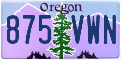 OR license plate 875VWN