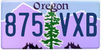 OR license plate 875VXB