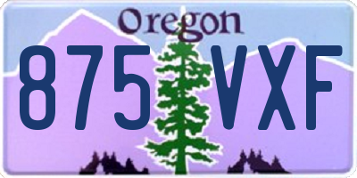 OR license plate 875VXF