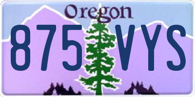 OR license plate 875VYS