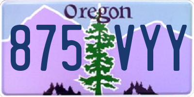 OR license plate 875VYY