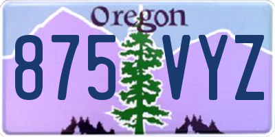 OR license plate 875VYZ