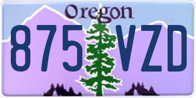 OR license plate 875VZD