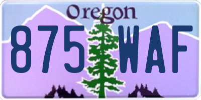 OR license plate 875WAF