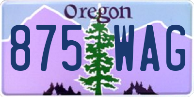 OR license plate 875WAG