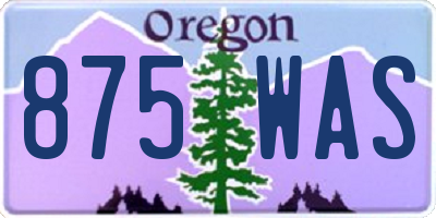 OR license plate 875WAS