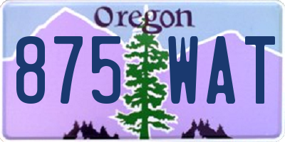 OR license plate 875WAT