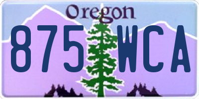 OR license plate 875WCA