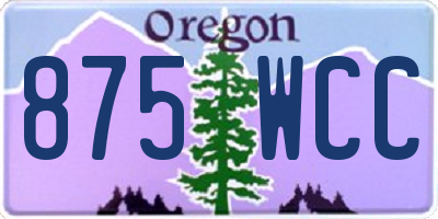 OR license plate 875WCC