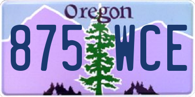 OR license plate 875WCE