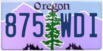 OR license plate 875WDI