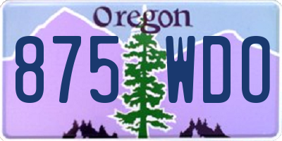 OR license plate 875WDO