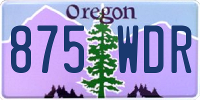 OR license plate 875WDR