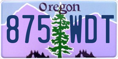 OR license plate 875WDT