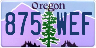 OR license plate 875WEF