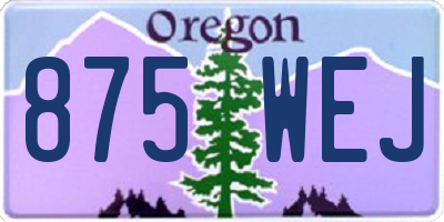 OR license plate 875WEJ
