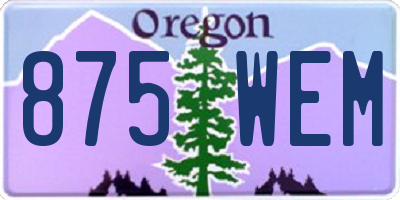 OR license plate 875WEM