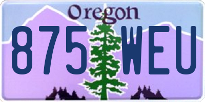 OR license plate 875WEU