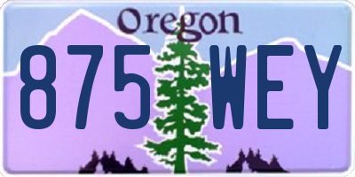 OR license plate 875WEY