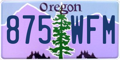 OR license plate 875WFM