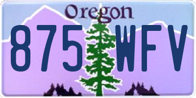 OR license plate 875WFV