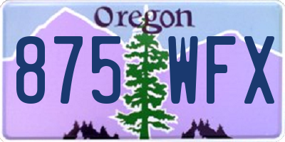 OR license plate 875WFX