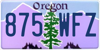 OR license plate 875WFZ