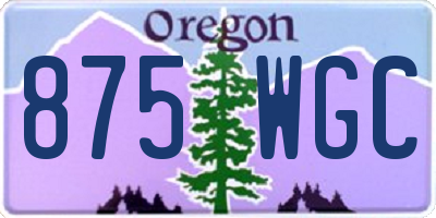 OR license plate 875WGC