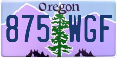 OR license plate 875WGF