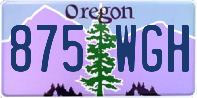 OR license plate 875WGH